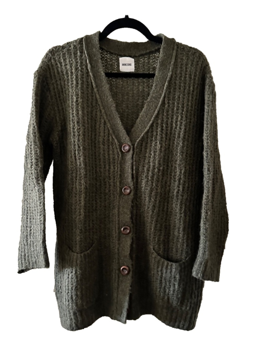 ANINE BING Green Kurt Cardigan - Size XS